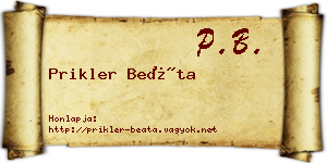 Prikler Beáta névjegykártya