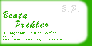 beata prikler business card